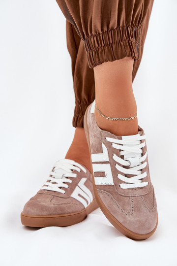 Sportiniai bateliai Zomšiniai Vinceza 79517 Smėlio spalvos