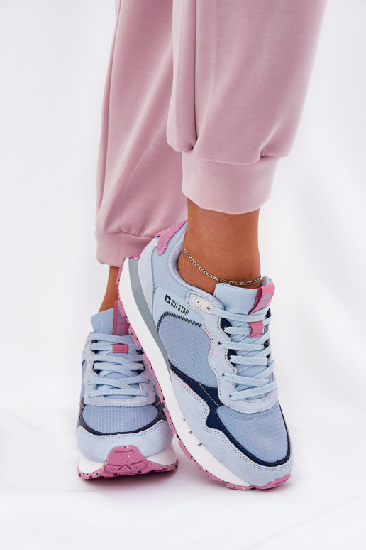 Zomšiniai lengvi moteriški sportiniai batai Big Star RR274236 HI-POLY SYSTEM Mėlyna