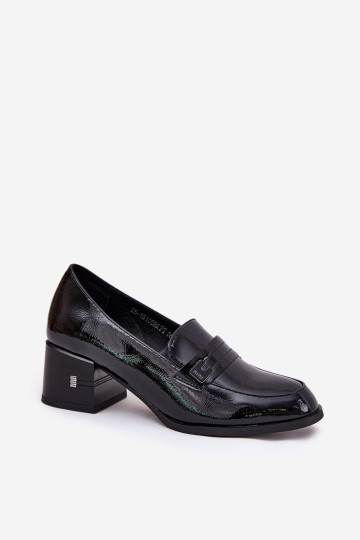 Lakinės odos moteriški aukštakulniai batai Vinceza 18105 juodi 2