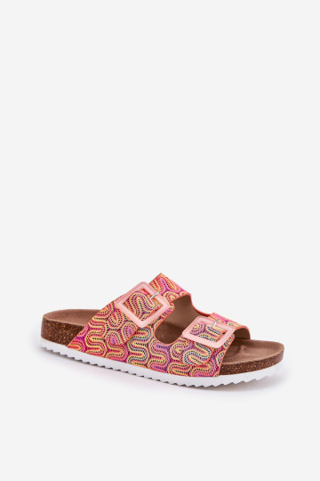 Moteriškos šlepetės su sagtimis ir blizgučiais S.Barski RB51-006 oranžinė 2