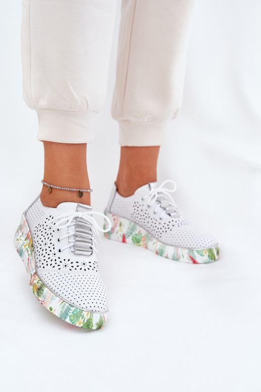 Artiker 56C1799 moteriški odiniai batai su pleištais baltai sidabriniai