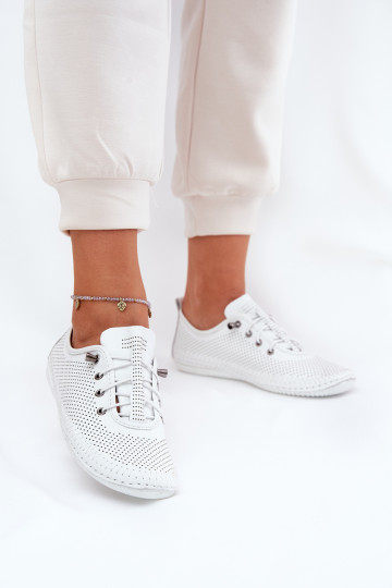 Natūralios odos moteriški pusbačiai Artiker 54C0831 balti