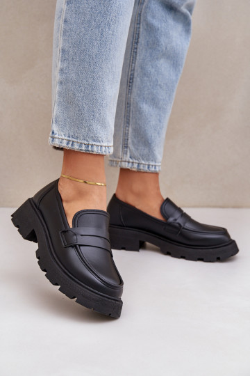 Moteriški mokasinai, pagaminti iš ekologiškos odos juodos spalvos Sendall