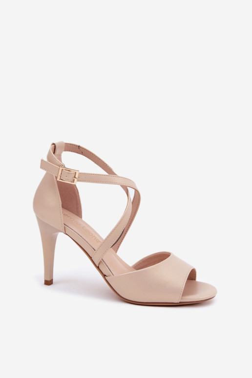 Madingi auksiniai aukštakulniai sandalai Loressa