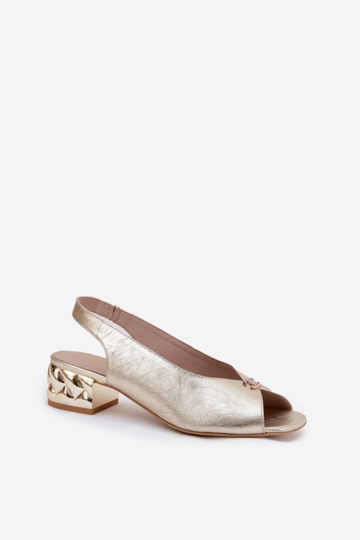 Odiniai elegantiški moteriški sandalai „CheBello 4724 Gold“.