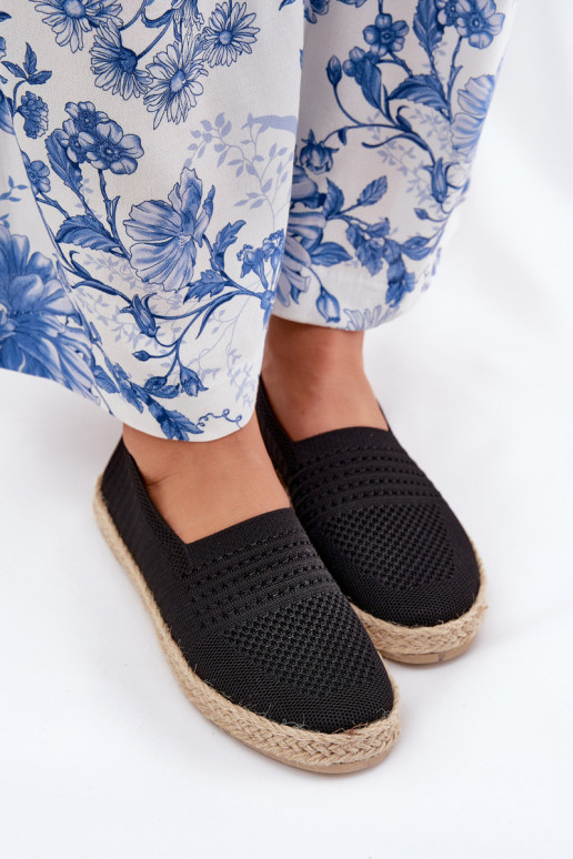 Moteriškos espadrilės su pynėmis Vinceza 13624 Juoda