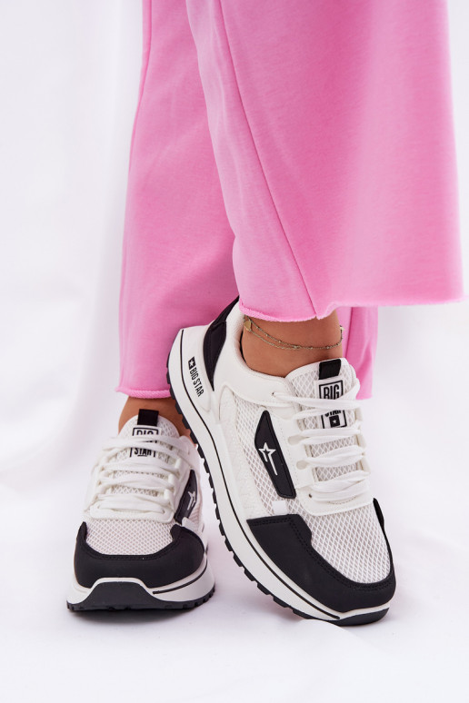 Moteriški sportiniai bateliai ant platformos Big Star RR274A223 HI-POLY SYSTEM balta-juoda