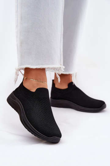 Audiniai Slip-on sportiniai batai, moteriški juodi Astusa
