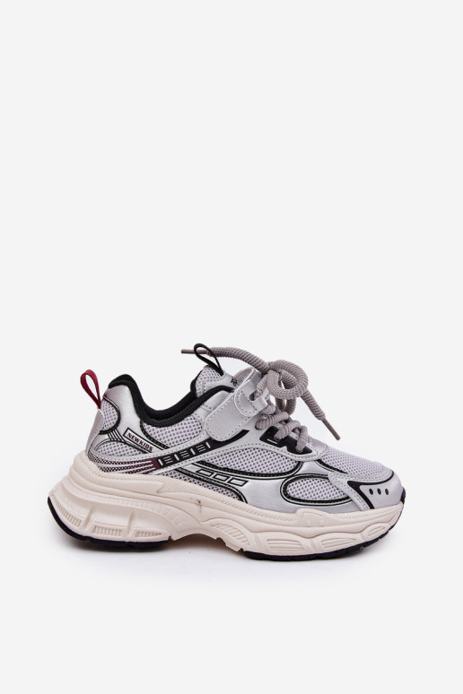 Vaikiški sportbačiai storais padais Sidabrinės spalvos Xairana