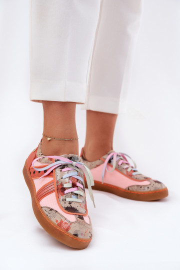 Maciejka 06840-18 Oranžiniai moteriški odiniai sportbačiai