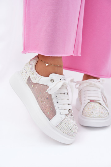 Dekoruoti sportbačiai su platforma GOE RR2N4003 balti