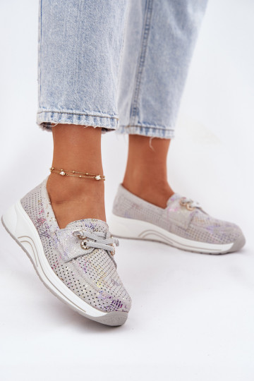 Artiker 56C2104 zomšiniai tikros odos platforminiai batai, pilki