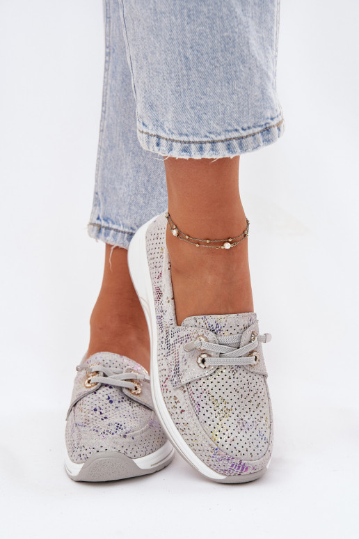 Artiker 56C2104 zomšiniai tikros odos platforminiai batai, pilki