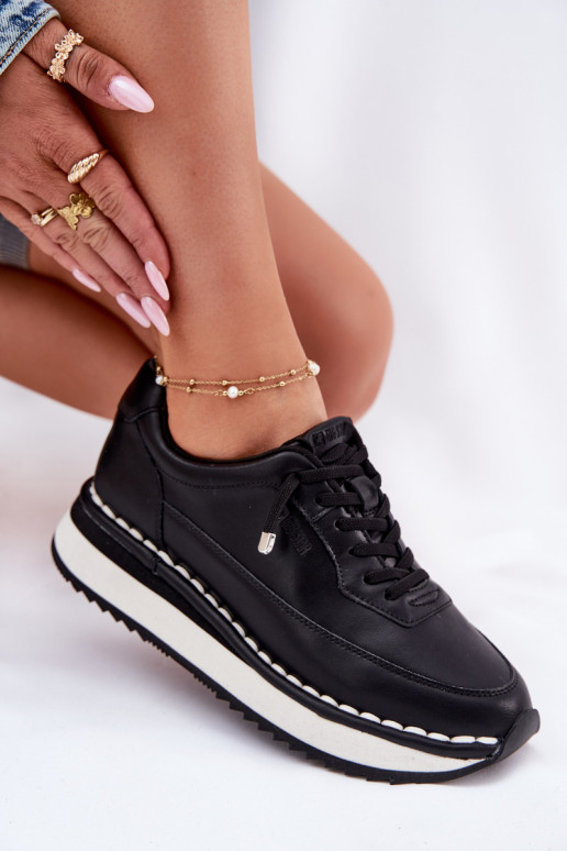 Moteriški odiniai sportbačiai ant platformos Big Star RR274A335 juodi