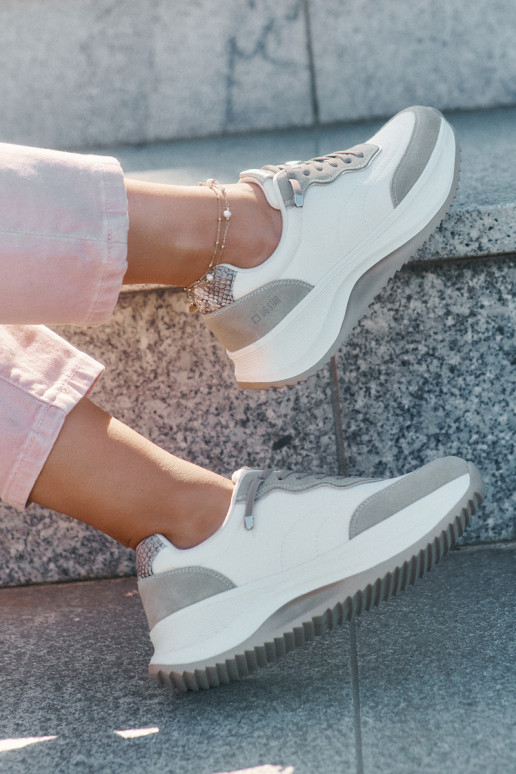 Zomšiniai moteriški sportbačiai ant platformos Big Star RR274A344 HI-POLY SYSTEM smėlio spalvos