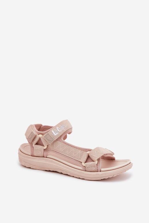 Lee Cooper LCW-25-34-3560 moteriškos lipnios spalvos sandalai smėlio spalvos
