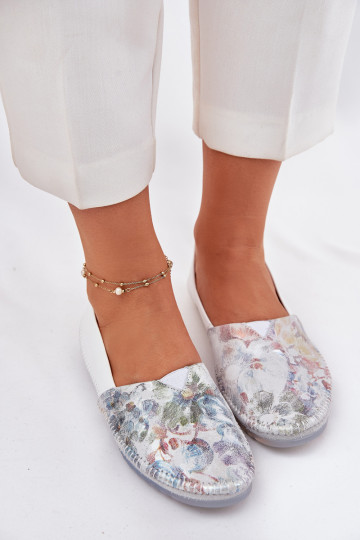 Maciejka raštuotos odos balerinos T1930-38 Baltos