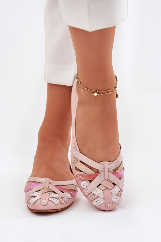 Moteriškos odinės balerinos Maciejka 01358-51 Rožinė