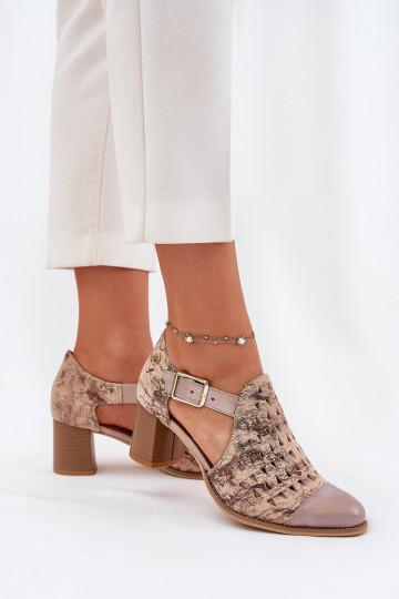 Moteriški odiniai ažūriniai batai Maciejka 04962-43 Beige-Gold