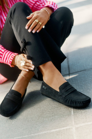 Zomšiniai mokasinai moterims Big Star RR274948 juodi