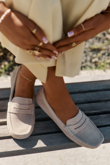 Zomšiniai mokasinai moterims Big Star RR274947 Smėlio spalvos