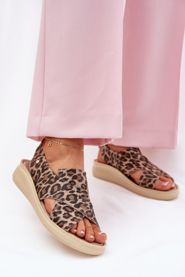 Zazoo 40392 Moteriški odiniai sandalai Leopard Brown