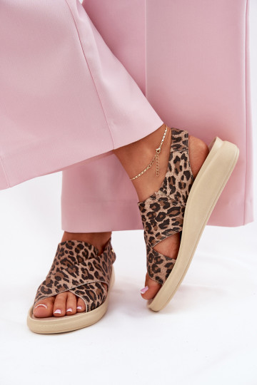 Zazoo 40392 Moteriški odiniai sandalai Leopard Brown