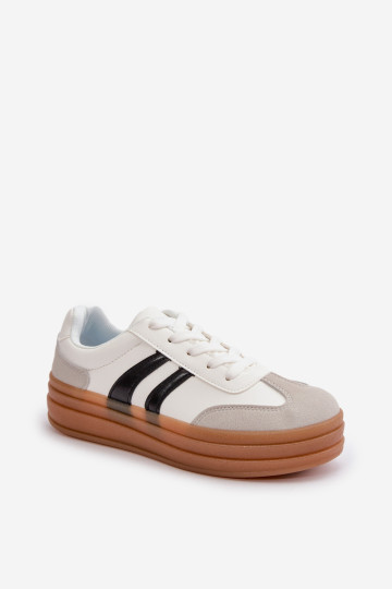 Moteriški sportbačiai su platforma, balti ir pilki Nesonice 2