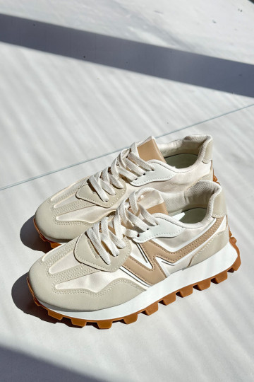 Sportbačiai moterims sportiniai bateliai smėlio spalvos Kalelia