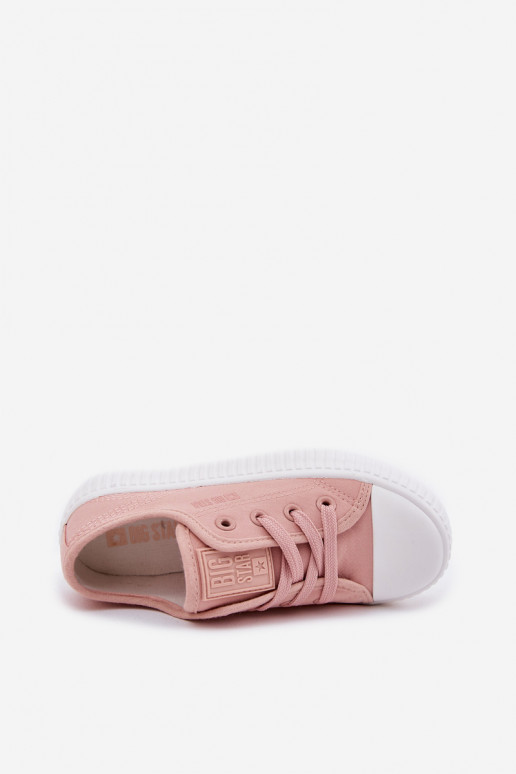 „Big Star RR374011“ rožiniai vaikiški sportbačiai su raišteliais