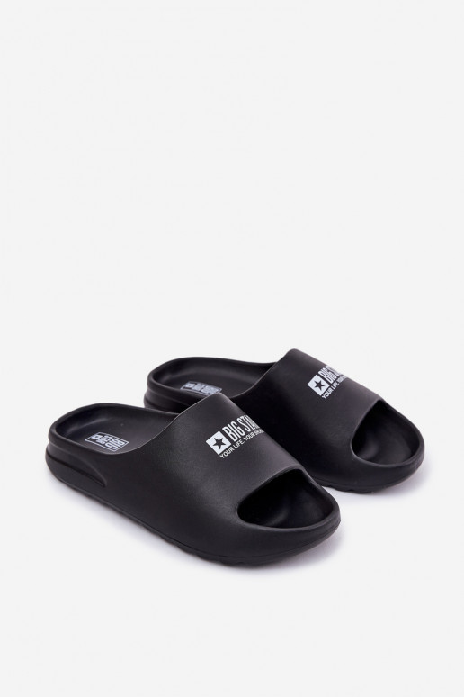 Vyriškos putplasčio šlepetės su didelės žvaigždės logotipu RR174A012 juodos