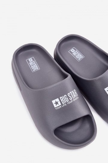 Vyriškos putplasčio šlepetės su didelės žvaigždės logotipu RR174A013 pilkos