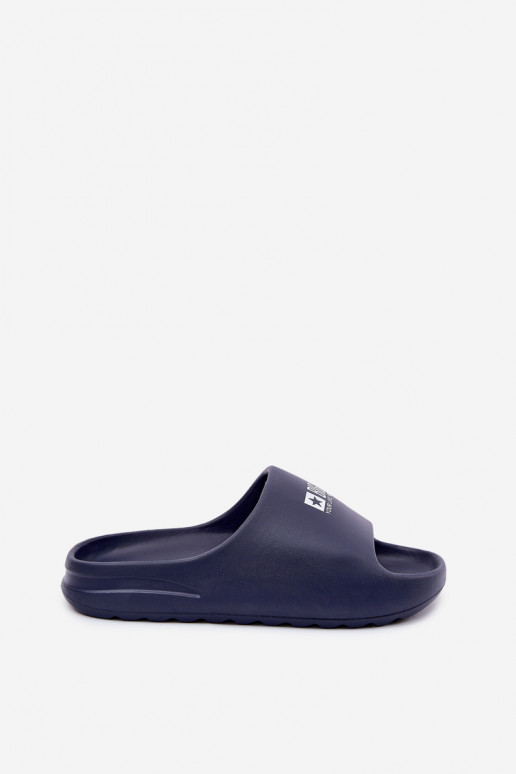 Vyriškos putplasčio šlepetės su didelės žvaigždės logotipu RR174A014 tamsiai mėlynos