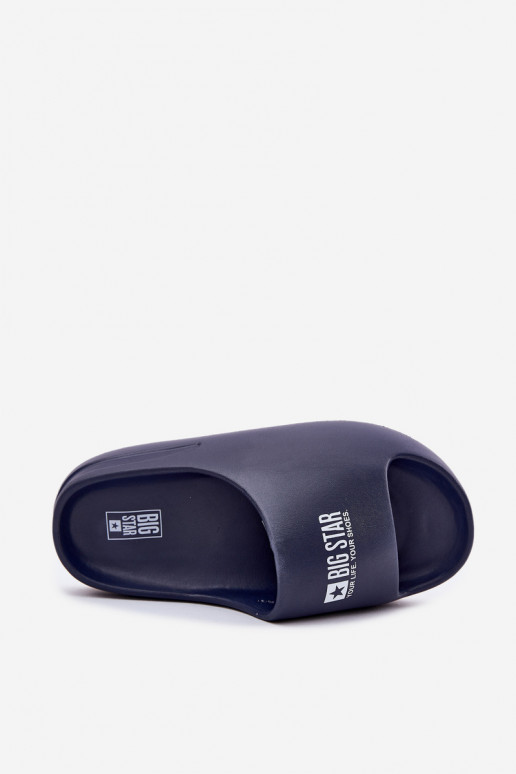 Vyriškos putplasčio šlepetės su didelės žvaigždės logotipu RR174A014 tamsiai mėlynos