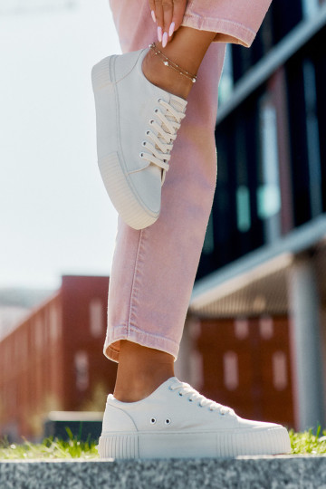 „Big Star RR274407“ smėlio spalvos moteriški sportbačiai iš audinio