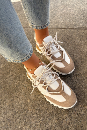 Artiker 56C1738 smėlio-auksinės spalvos moteriški odiniai sportbačiai