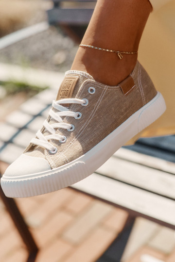 „Big Star RR274795“ smėlio spalvos moteriški sportbačiai iš audinio