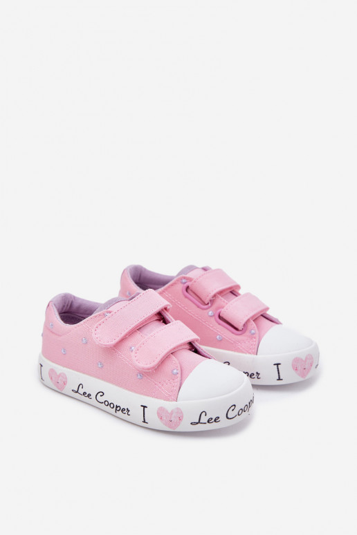 Lee Cooper mergaitiški sportbačiai su Velcro juostele LCW-25-02-3265K rožiniai