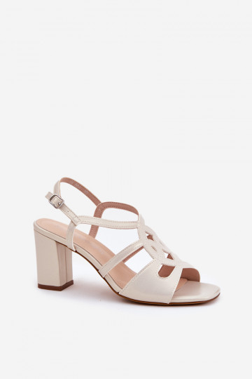 Sergio Leone SK884 Pearl moteriškos basutės storu kulnu 2