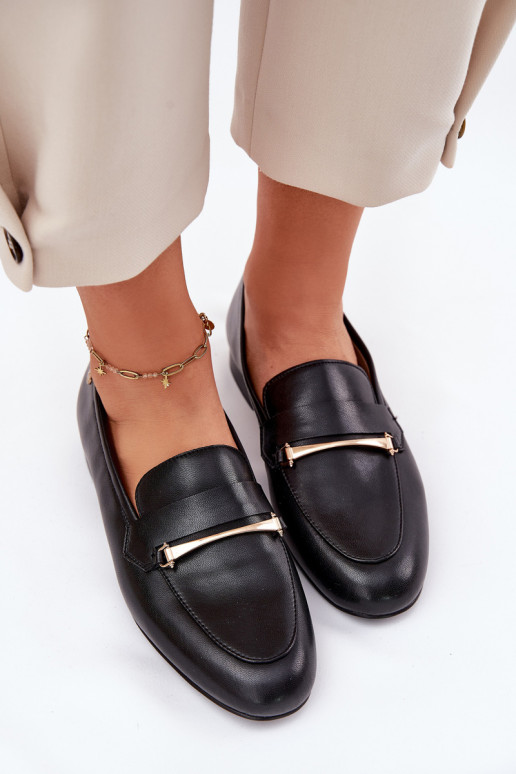 Maciejka K6809-01 juodi moteriški odiniai mokasinai