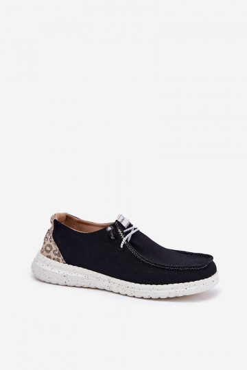 McKeylor 96116 moteriški lengvi medžiaginiai žemakulniai bateliai, juodi 2