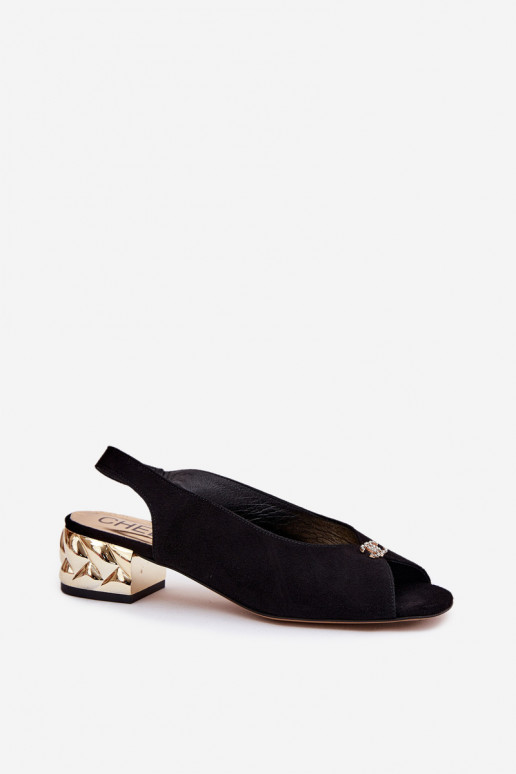 Elegantiškos zomšinės moteriškos basutės CheBello 4724 juodos