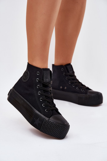 Big Star RR274742 moteriški sportbačiai su platforma, juodi