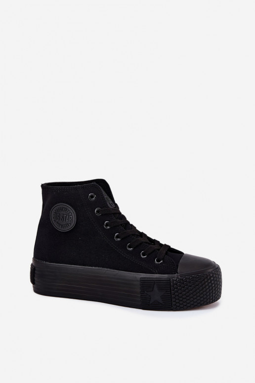 Big Star RR274742 moteriški sportbačiai su platforma, juodi