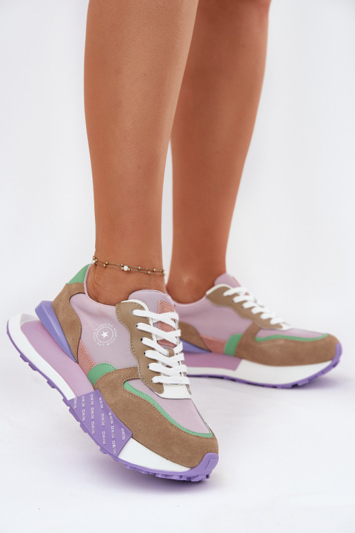 Moteriški zomšiniai sportbačiai ant platformos Big Star RR274815 HI-POLY SYSTEM rožiniai