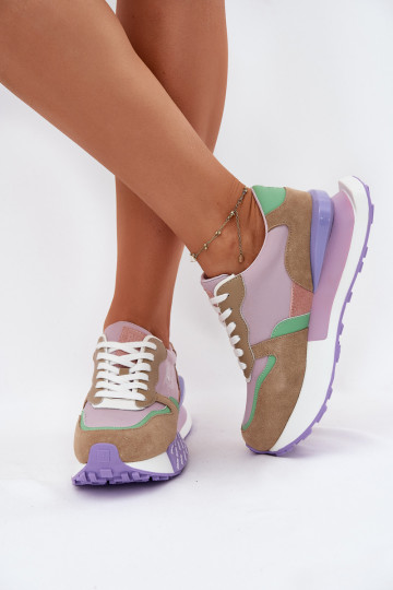 Moteriški zomšiniai sportbačiai ant platformos Big Star RR274815 HI-POLY SYSTEM rožiniai