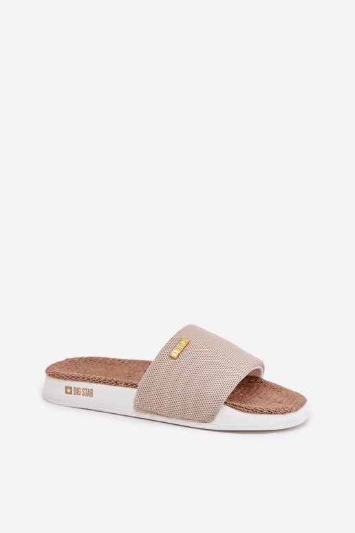 „Big Star RR274A102“ smėlio spalvos moteriškos šlepetės