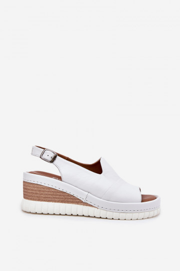 Artiker 56C0918 moteriškos odinės basutės su pleištu, baltos 2