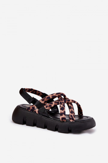 Filamira moteriškos leopardo rašto platforminės basutės 2