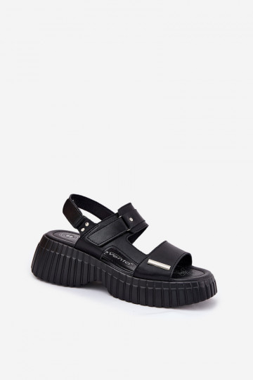 Moteriškos odinės platforminės basutės su gobtuvu, juodos spalvos... 2